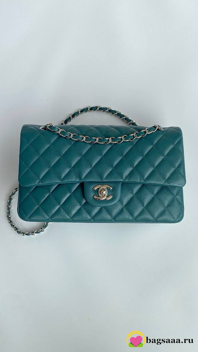 	 Bagsaaa Chanel Classic Flap Bag In Dark Green Caviar - 25cm - 1