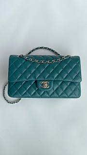 	 Bagsaaa Chanel Classic Flap Bag In Dark Green Caviar - 25cm - 1