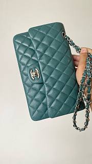 	 Bagsaaa Chanel Classic Flap Bag In Dark Green Caviar - 25cm - 6