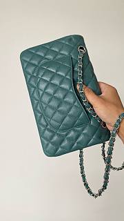	 Bagsaaa Chanel Classic Flap Bag In Dark Green Caviar - 25cm - 5