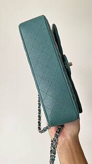 	 Bagsaaa Chanel Classic Flap Bag In Dark Green Caviar - 25cm - 4