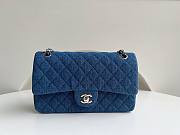 	 Bagsaaa Chanel Classic Flap Bag Dark blue Denim - 25cm - 1