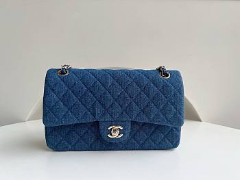 	 Bagsaaa Chanel Classic Flap Bag Dark blue Denim - 25cm