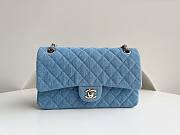 	 Bagsaaa Chanel Classic Flap Bag In Light Blue Denim - 25cm - 1