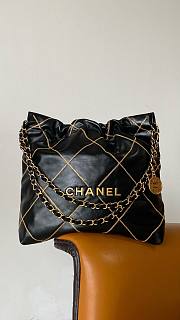 Bagsaaa Chanell 22 Bag In Black Leather - 35x35x8x42cm - 1