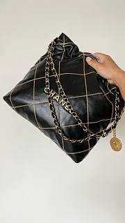 Bagsaaa Chanell 22 Bag In Black Leather - 35x35x8x42cm - 3