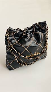Bagsaaa Chanell 22 Bag In Black Leather - 35x35x8x42cm - 2
