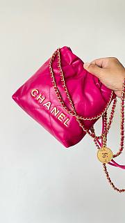 Bagsaaa Chanel Mini 22 Bag In Hot Pink - 20x19x6cm - 4