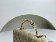 	 Bagsaaa Chanel WOC Beige Lambskin With Pearl Top Handle - 19x12x3.5cm - 5