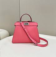 	 Bagsaaa Fendi Peekaboo ISeeU Small Midnight Pink Selleria bag with oversized topstitching - 1