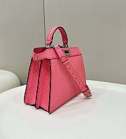 	 Bagsaaa Fendi Peekaboo ISeeU Small Midnight Pink Selleria bag with oversized topstitching - 3
