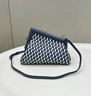 Bagsaaa Fendi First Small braided leather bag blue & white - 26x18x9.5cm - 2