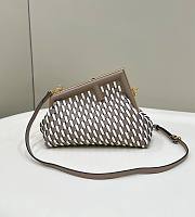 	 Bagsaaa Fendi First Small braided leather bag taupe & white - 26x18x9.5cm - 1
