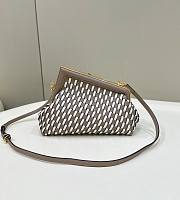 	 Bagsaaa Fendi First Small braided leather bag taupe & white - 26x18x9.5cm - 3