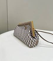 	 Bagsaaa Fendi First Small braided leather bag taupe & white - 26x18x9.5cm - 2