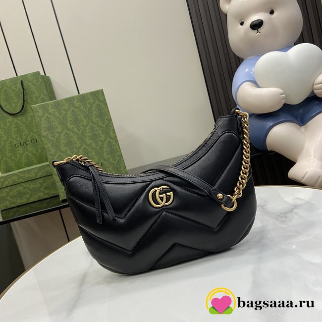 Bagsaaa Gucci GG Marmont Small Shoulder Bag Black - 17x 26x 4cm - 1