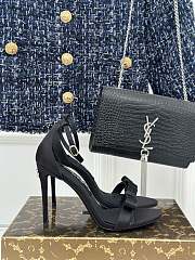 Bagsaaa Dolce & Gabbana Black Satin Bow Heeled Sandals - 1