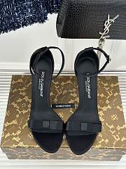 Bagsaaa Dolce & Gabbana Black Satin Bow Heeled Sandals - 3