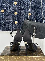 Bagsaaa Dolce & Gabbana Black Satin Bow Heeled Sandals - 2