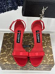 	 Bagsaaa Dolce & Gabbana Red Satin Bow Heeled Sandals - 6