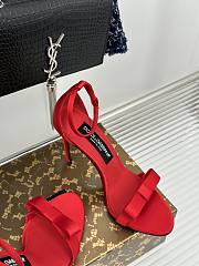 	 Bagsaaa Dolce & Gabbana Red Satin Bow Heeled Sandals - 4