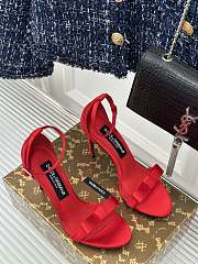 	 Bagsaaa Dolce & Gabbana Red Satin Bow Heeled Sandals - 3