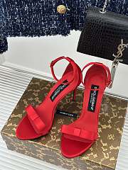 	 Bagsaaa Dolce & Gabbana Red Satin Bow Heeled Sandals - 2