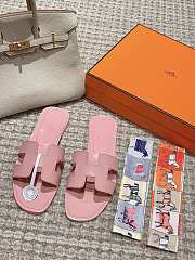 Bagsaaa Hermes Oran Sandals Box calfskin In Pink - 1