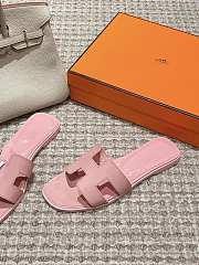 Bagsaaa Hermes Oran Sandals Box calfskin In Pink - 5