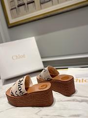 Chloe logo-strap wedge espadrilles white - 5