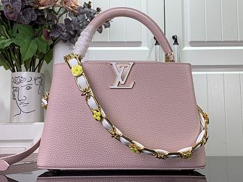 Bagsaaa Louis Vuitton Alma BB Pink with flower strap
