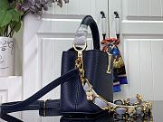 Bagsaaa Louis Vuitton Capucines Mini Blue with flower strap - 21x14x8cm - 4