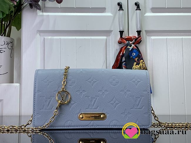 	 Bagsaaa Louis Vuitton Wallet On Chain Lily Blue - 20.5× 10× 3.5cm - 1