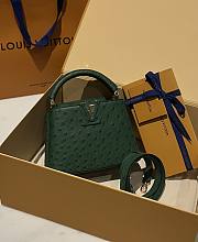 Bagsaaa Louis Vuitton Capucines Ostrich Leather Blue  - 2
