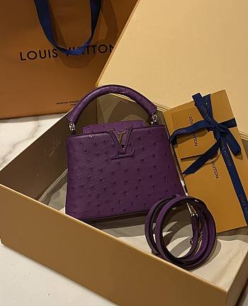 	 Bagsaaa Louis Vuitton Capucines Ostrich Leather Purple