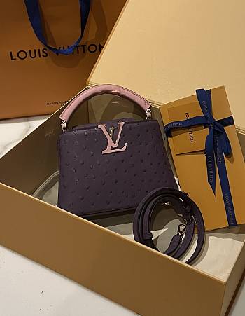 Bagsaaa Louis Vuitton Capucines Ostrich Leather Purple & Pink