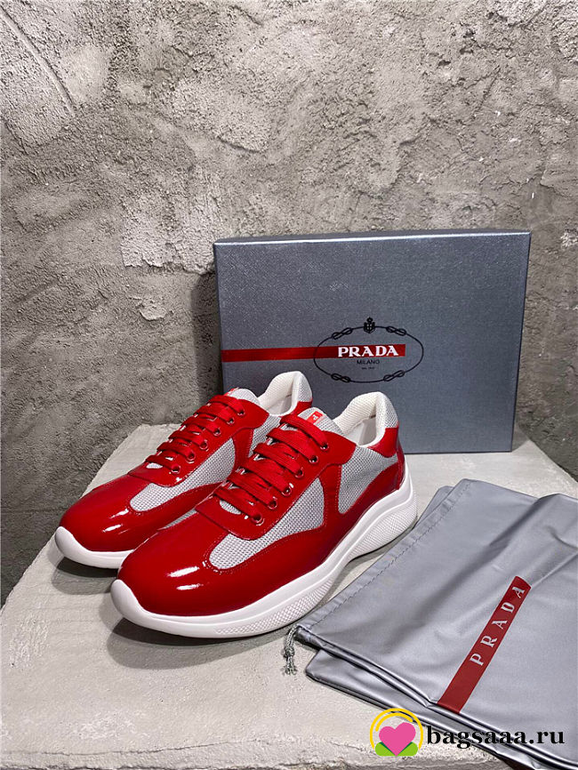 	 Bagsaaa Prada America's Cup sneakers Red/Silver - 1