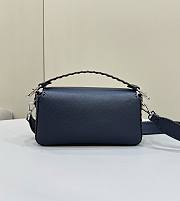 Bagsaaa Fendi Baguette Dark Blue Selleria bag with oversize topstitching - 5