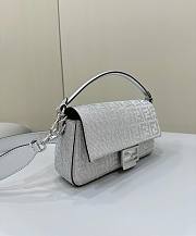 Bagsaaa Fendi Baguette Silver Crystal Bag - 27*6*15cm - 4