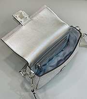 Bagsaaa Fendi Baguette Silver Crystal Bag - 27*6*15cm - 2