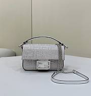 	 Bagsaaa Fendi Baguette Silver Crystal Bag -  20*5*13cm - 1