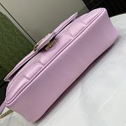 Bagsaaa Gucci GG Marmont Shoulder Bag In Pink Iridescent - 15*26*7cm - 4