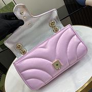 Bagsaaa Gucci GG Marmont Shoulder Bag In Pink Iridescent - 15*26*7cm - 3