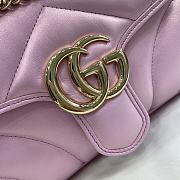Bagsaaa Gucci GG Marmont Shoulder Bag In Pink Iridescent - 15*26*7cm - 2