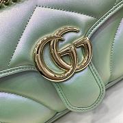 	 Bagsaaa Gucci GG Marmont Shoulder Bag In Green Iridescent - 15*26*7cm - 6