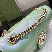 	 Bagsaaa Gucci GG Marmont Shoulder Bag In Green Iridescent - 15*26*7cm - 3