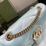 Bagsaaa Gucci GG Marmont Shoulder Bag In Blue Iridescent - 15*26*7cm - 6