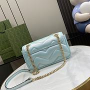 Bagsaaa Gucci GG Marmont Shoulder Bag In Blue Iridescent - 15*26*7cm - 5