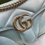 Bagsaaa Gucci GG Marmont Shoulder Bag In Blue Iridescent - 15*26*7cm - 3