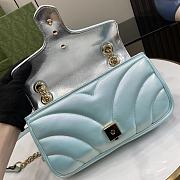 Bagsaaa Gucci GG Marmont Shoulder Bag In Blue Iridescent - 15*26*7cm - 4